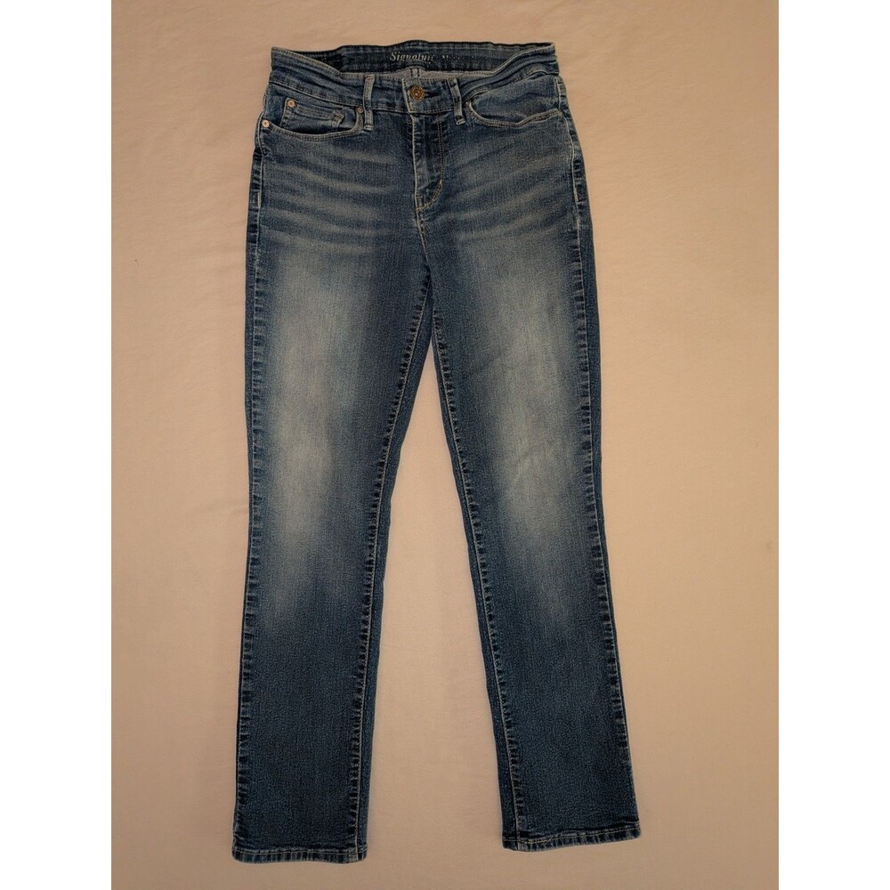 Signature by Levi Strauss Solid Blue Light Wash Denim Modern Slim Skinny Jeans